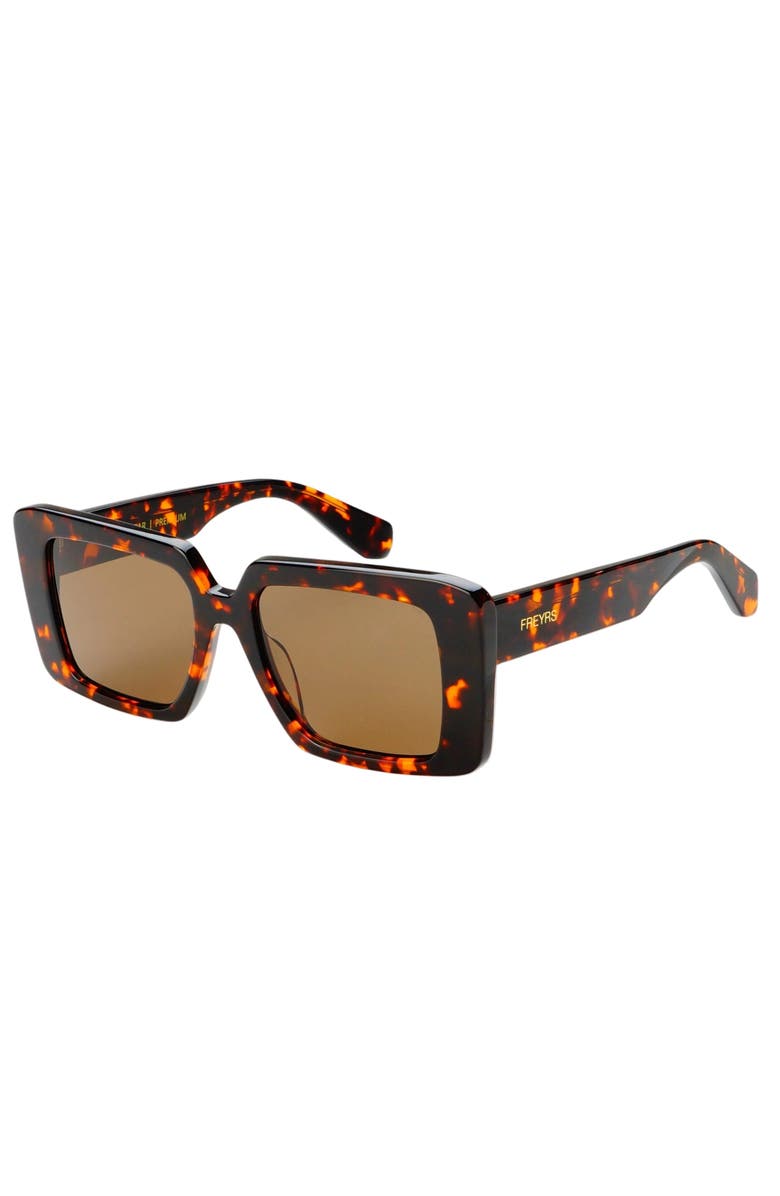 FREYRS Eyewear Camilla Rectangular Sunglasses, Alternate, color, Brown Tortoise