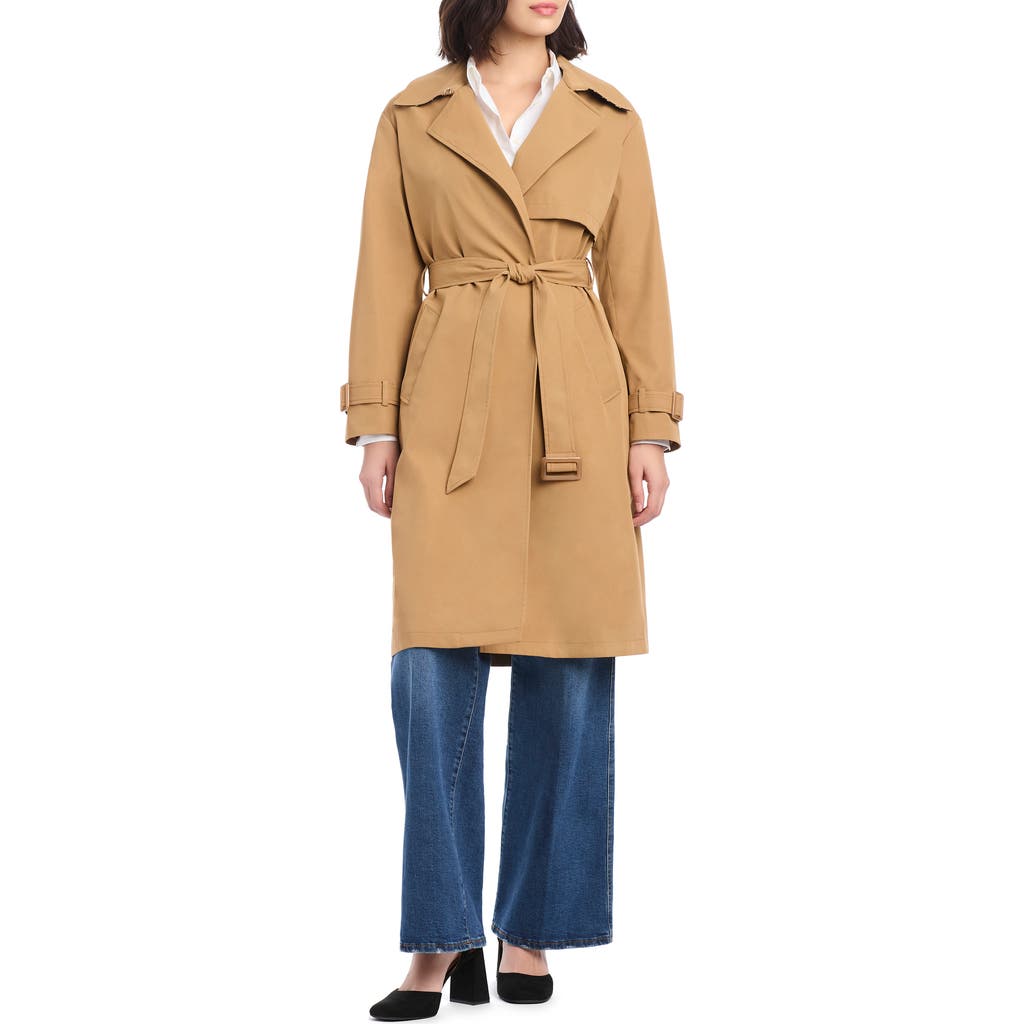 Kate Spade New York Water Resistant Belted Trench Coat In Gold