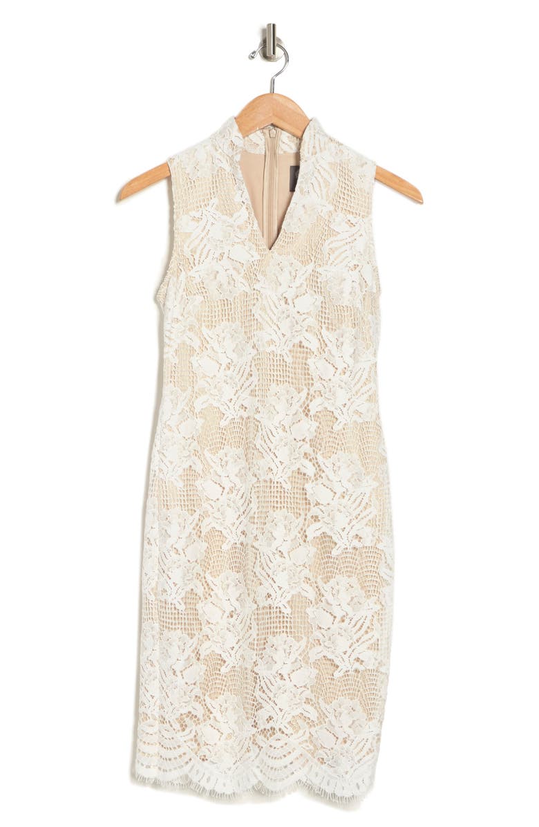 Vince Camuto High Neck Lace Bodycon Dress, Alternate, color,