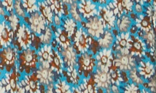 Joie Haruko Floral Print Ruched Long Sleeve High-low Midi Dress