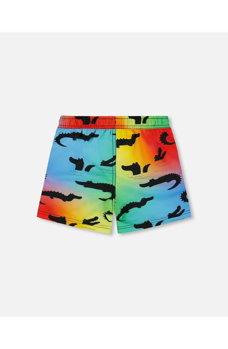 Deux par Deux Boy's Printed Boardshorts Multicolored Crocodile, Alternate, color,