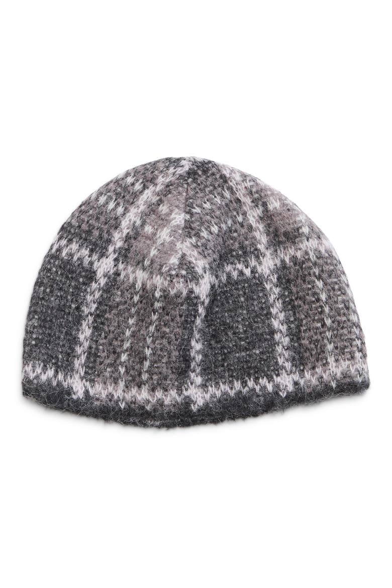 Fuzzy Plaid Alpaca & Wool Blend Beanie, Main, color, GRAND CHECK