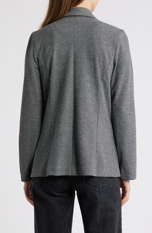 Wit & Wisdom Stripe Princess Seam Blazer In Heather Charcoal