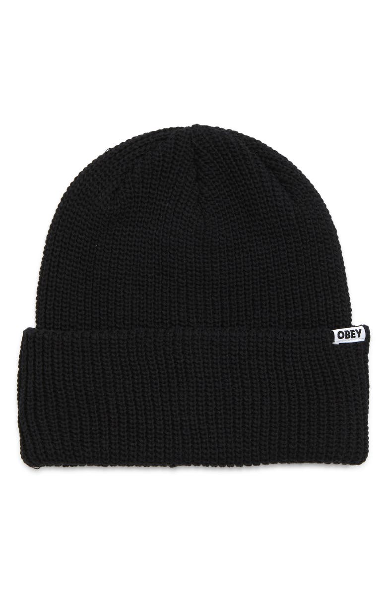 Obey Bold Organic Cotton Beanie, Main, color,