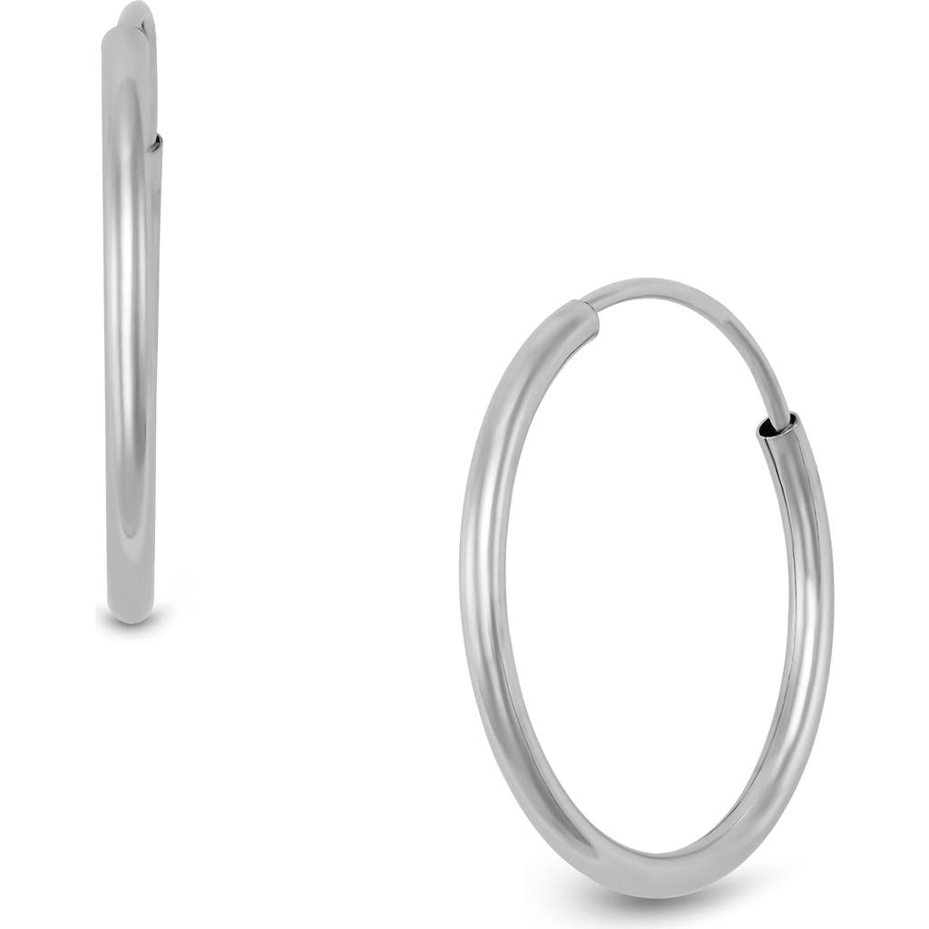 Frankie & Zoe 14k White Gold Endless Hoop Earrings