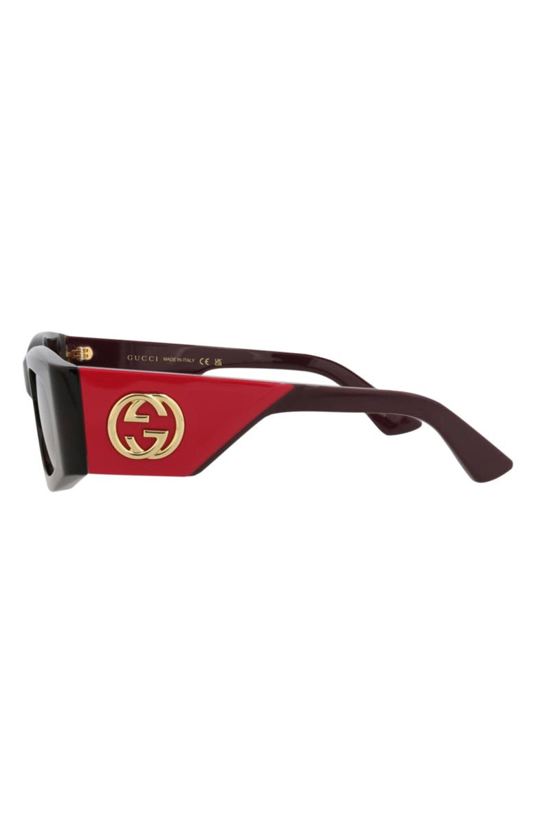 Gucci 51mm Rectangular Sunglasses, Alternate, color, Havana Violet Brown