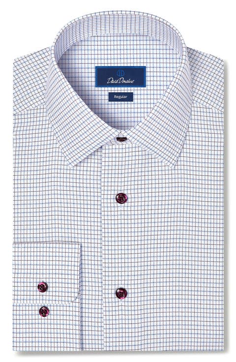 Regular Fit Dobby Check Dress Shirt