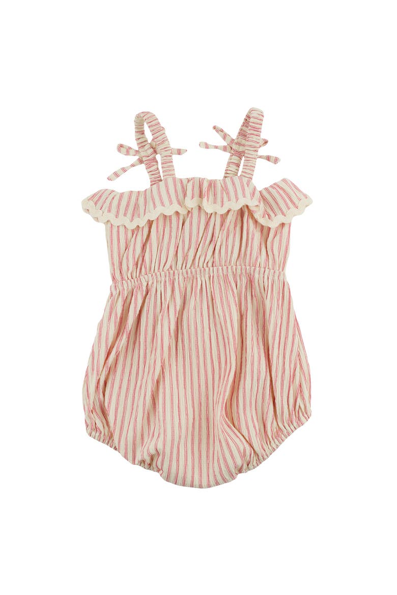 Stripe Harriet Romper, Alternate, color, Red Cherry