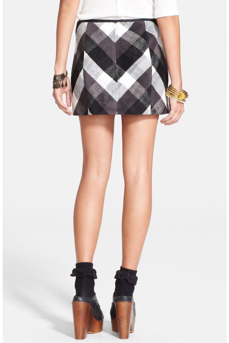Plaid Skirt, Alternate, color, COAL COMBO