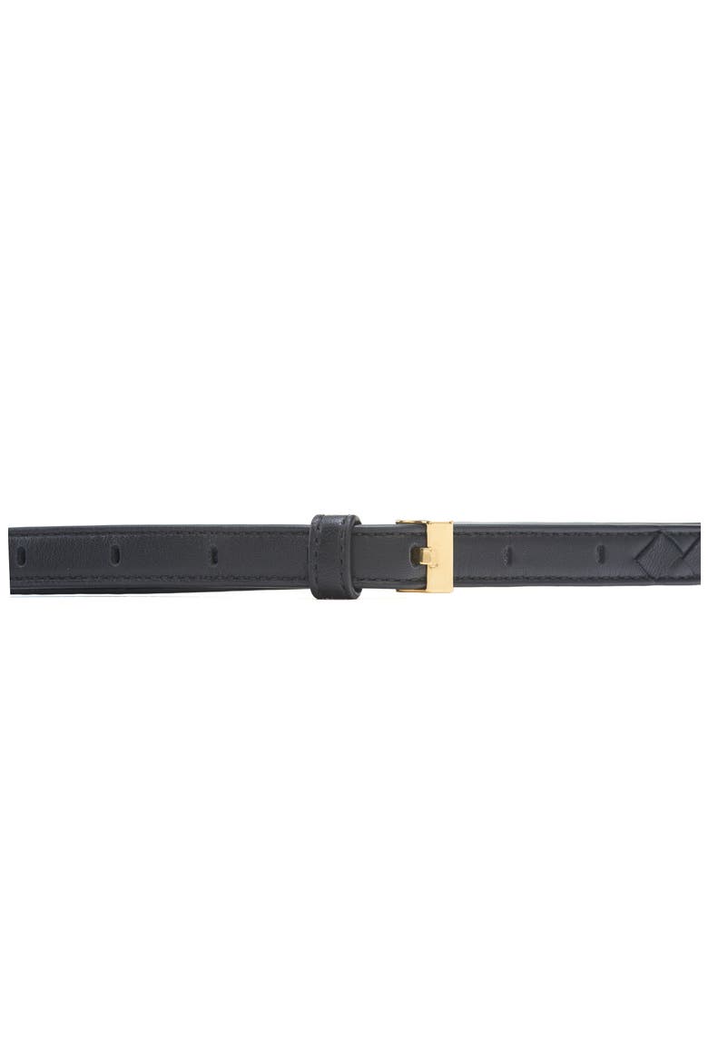 Skinny Intrecciato Lambskin Leather Belt, Alternate, color, 1019 BLACK-M BRASS