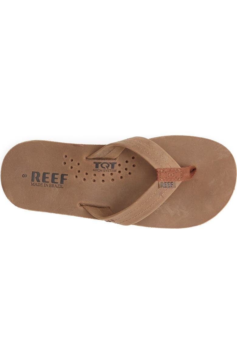 Reef 'Draftsmen' Leather Flip Flop, Alternate, color, Bronze Brown