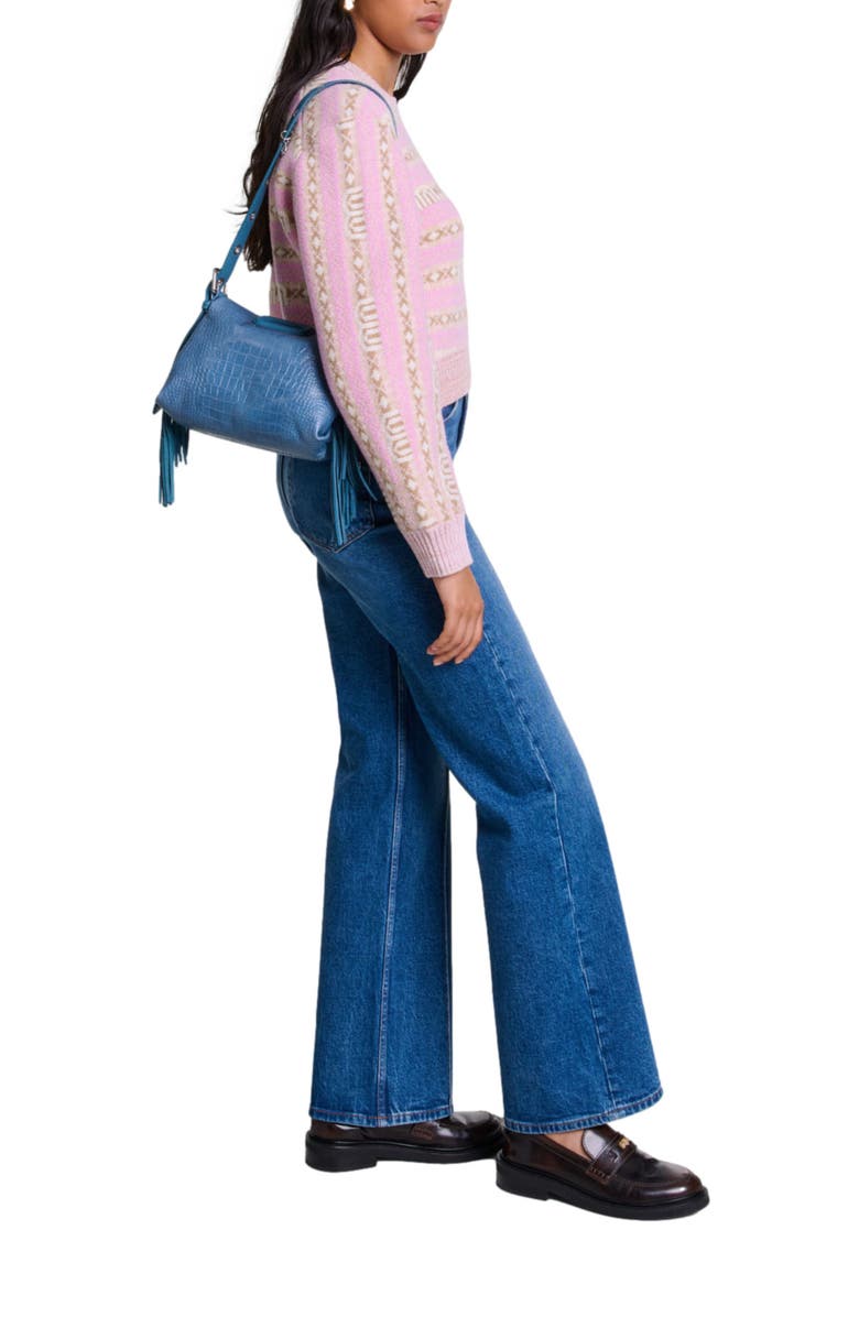 maje Jacquard sweater, Alternate, color,