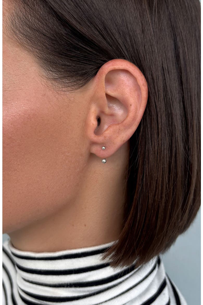 18k Gold Plated Sphere Ear Jackets, Alternate, color, SILVER