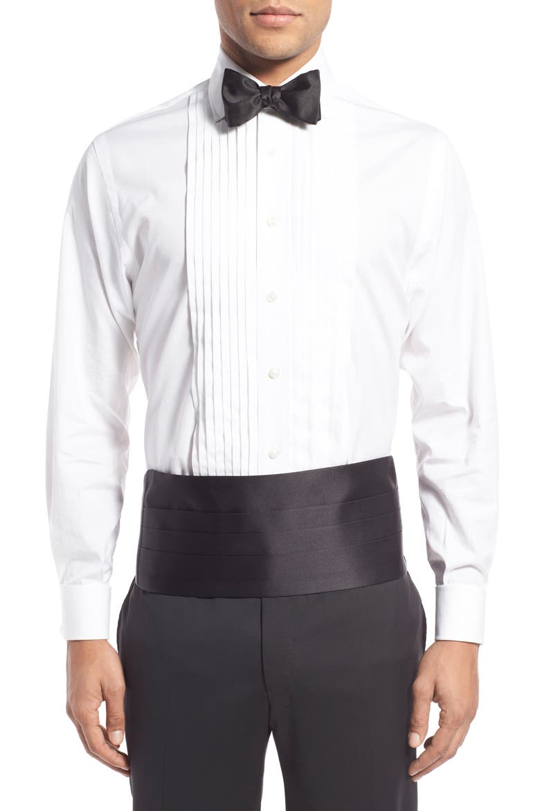 Silk Cummerbund & Bow Tie, Main, color, BLACK SATIN