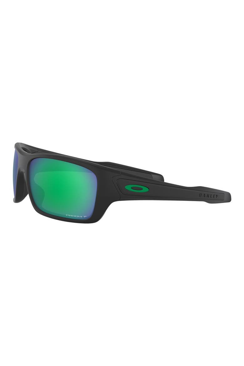 Turbine 65mm Polarized Oversize Rectangular Sunglasses, Alternate, color, MATTE BLACK