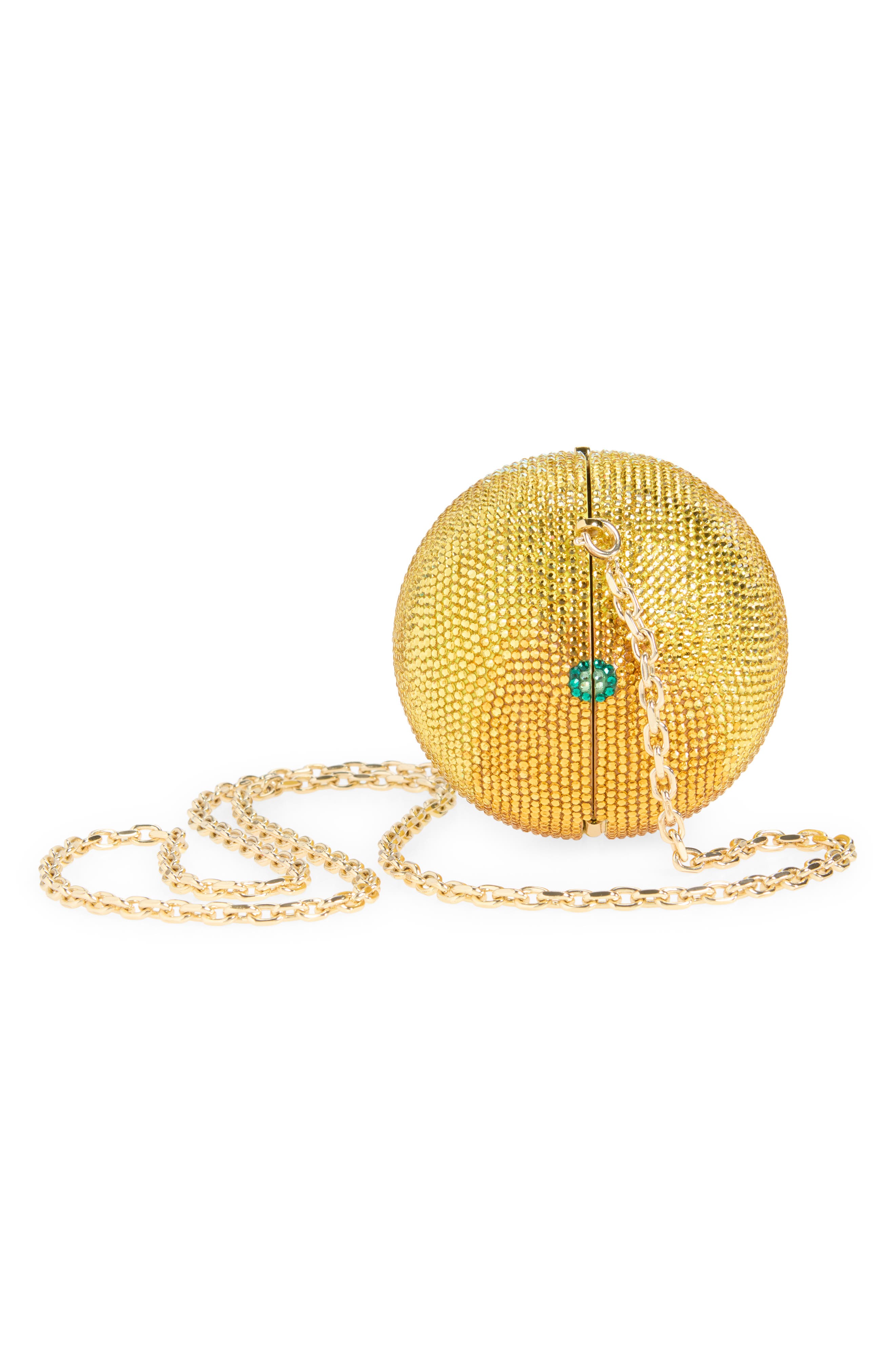 JUDITH LEIBER COUTURE Citron Crystal Embellished Wristlet, Alternate, color, 