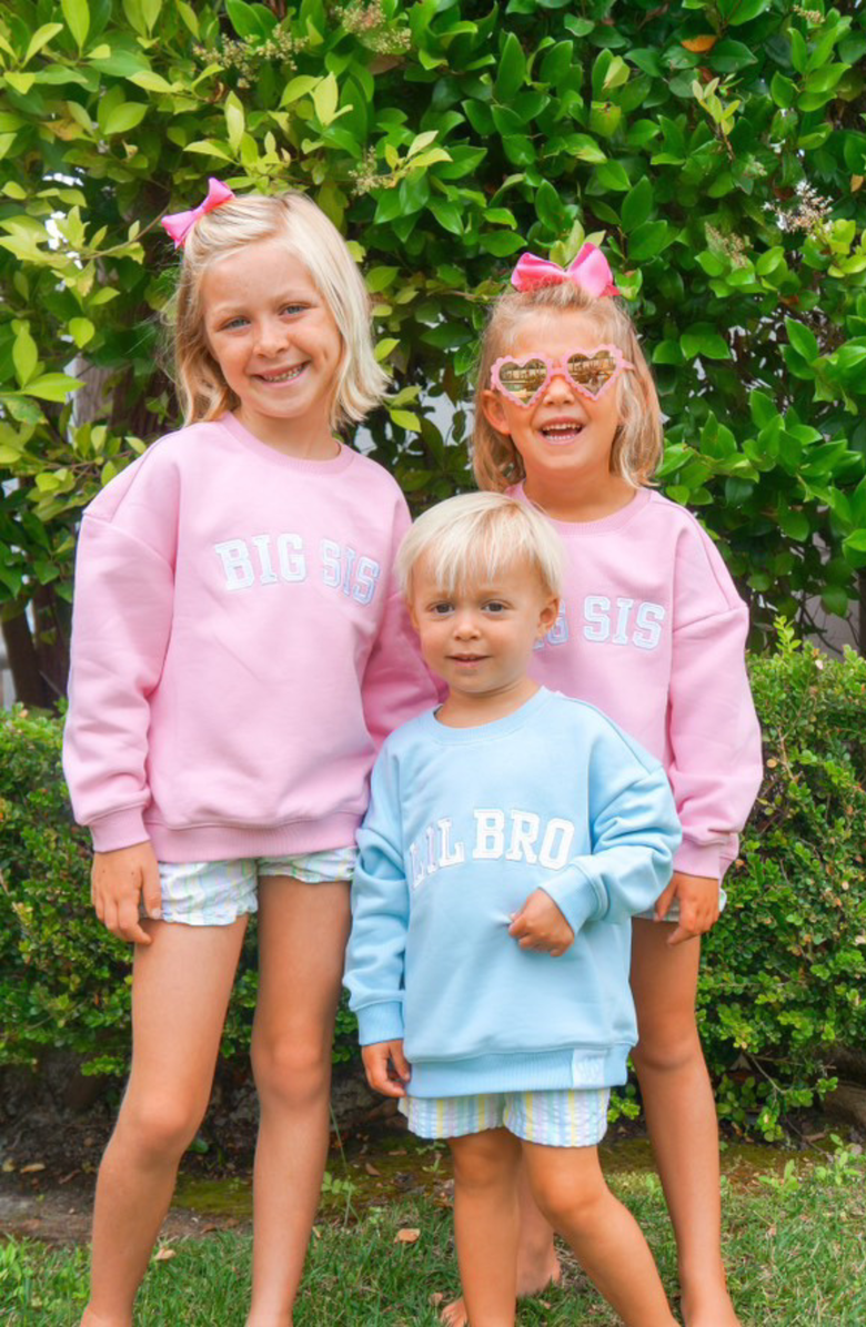 Bits & Bows Big Sis Sweatshirt, Alternate, color, Pink/White