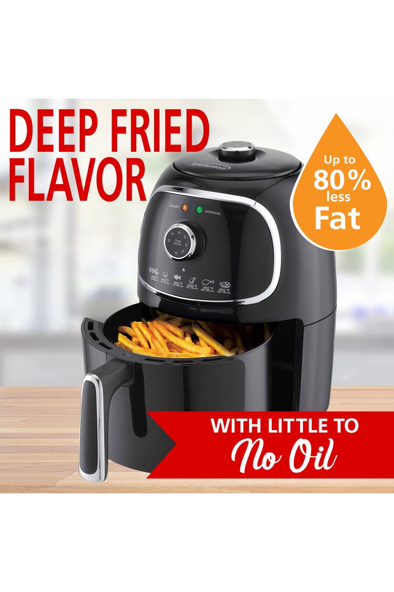 2 Quart Small Electric Air Fryer w/Timer+Temp Control, Alternate, color, Black