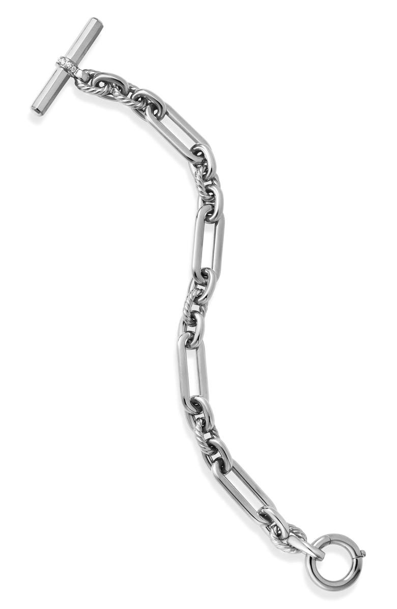 David Yurman Lexington Chain Bracelet with Diamonds, Alternate, color, Diamond/ Silver