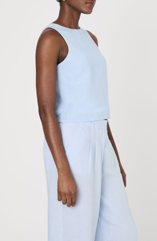 French Connection Birdie Linen Swing Top In Blue In Cashmere Blue
