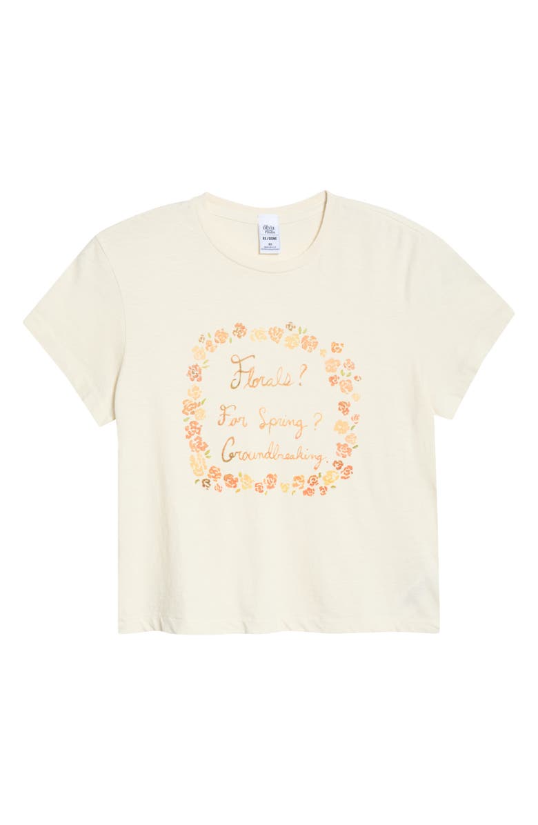 Re/Done '50s Florals Boxy Graphic T-Shirt, Main, color, Vintagewhite
