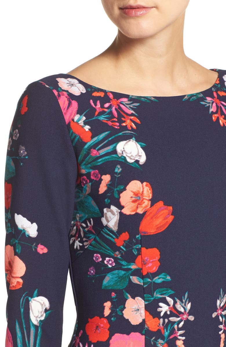 Eliza J Floral Print Sheath Dress, Alternate, color, 