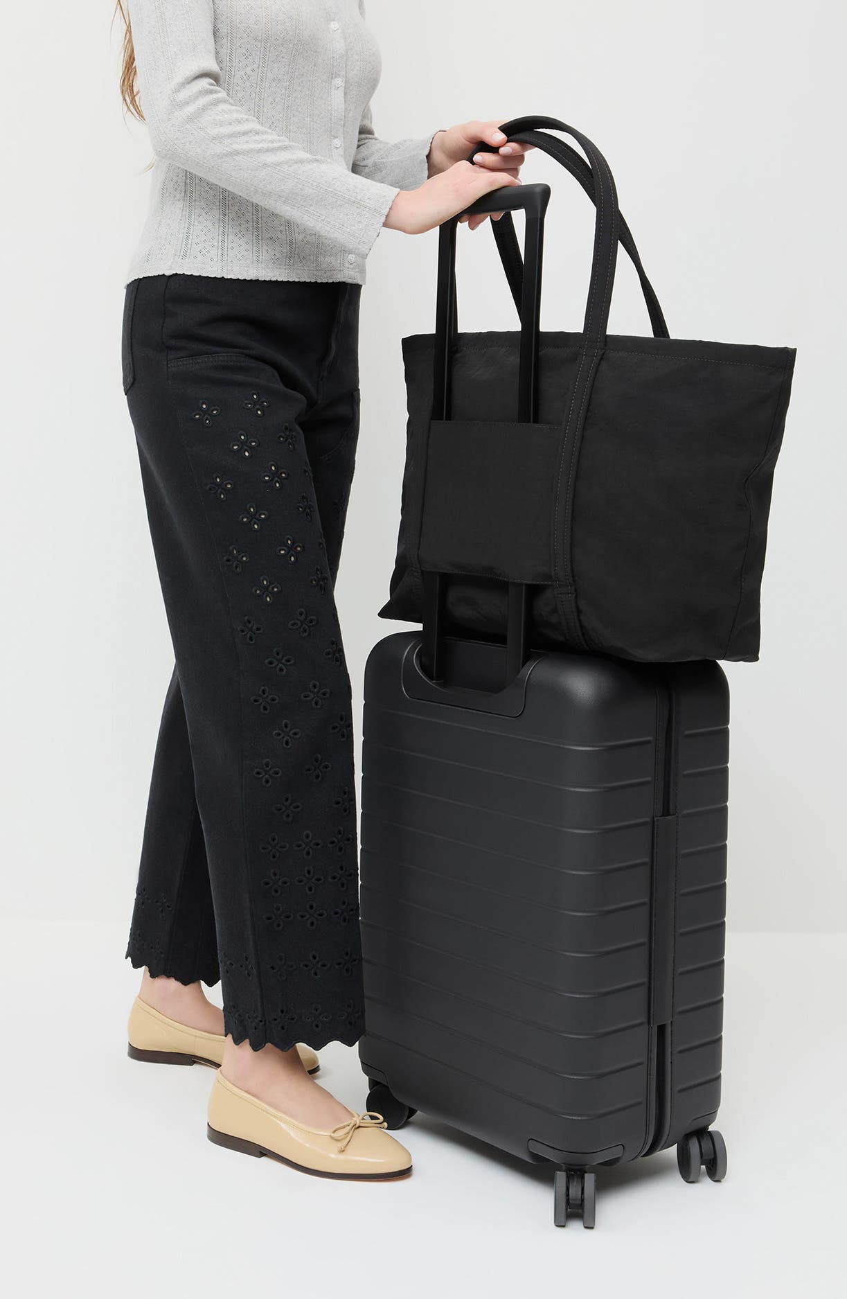 Loeffler Randall Dina Nylon Travel Tote, Alternate, color, Black