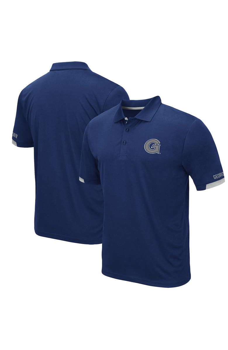 COLOSSEUM Men's Colosseum Navy Georgetown Hoyas Santry Lightweight Polo, Alternate, color, 