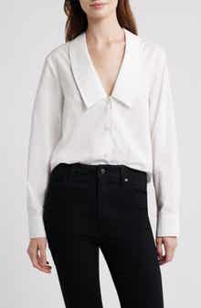 FRAME The Low Collar Cotton Poplin Button-Up Shirt