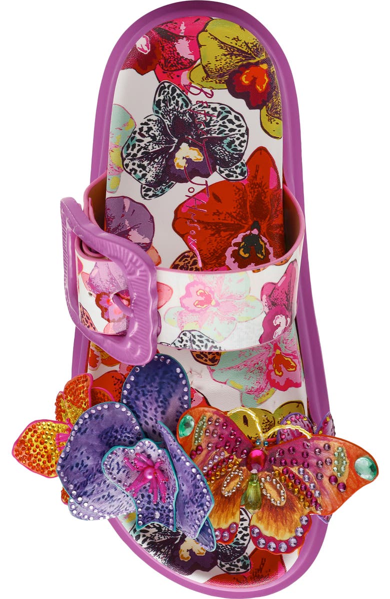 Betsey Johnson Lorayne Two-Strap Sandal, Alternate, color, White Multi