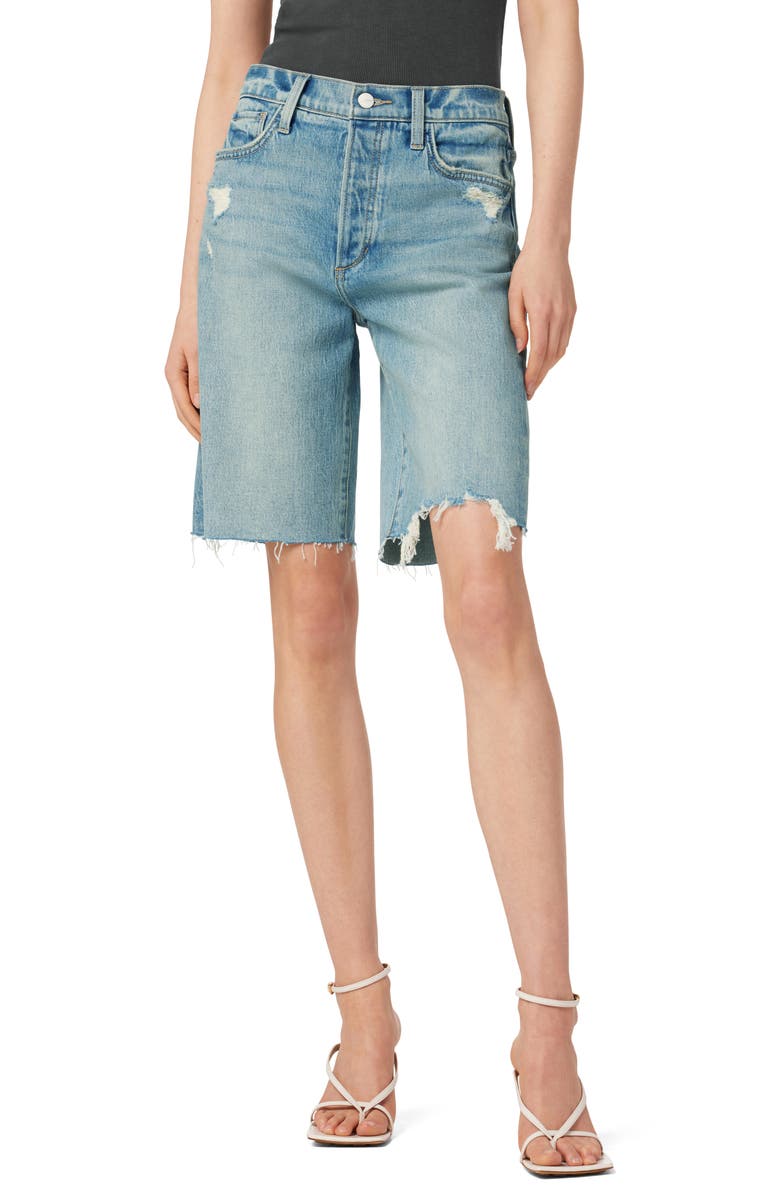 Joe's The '90s Raw Hem High Waist Denim Bermuda Shorts, Main, color,