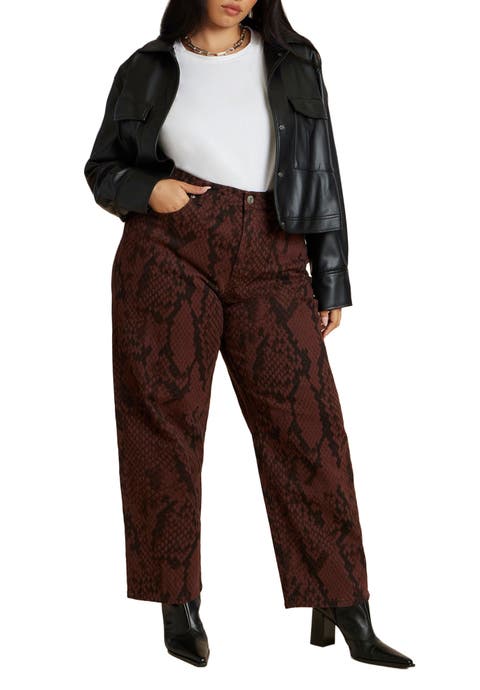 Snake Print Relaxed Leg Jean (Plus Available)