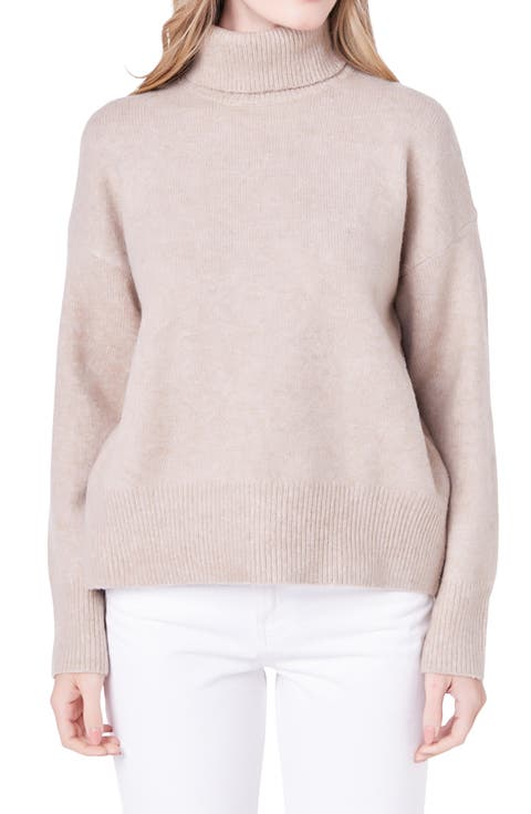 Notch Hem Turtleneck Sweater