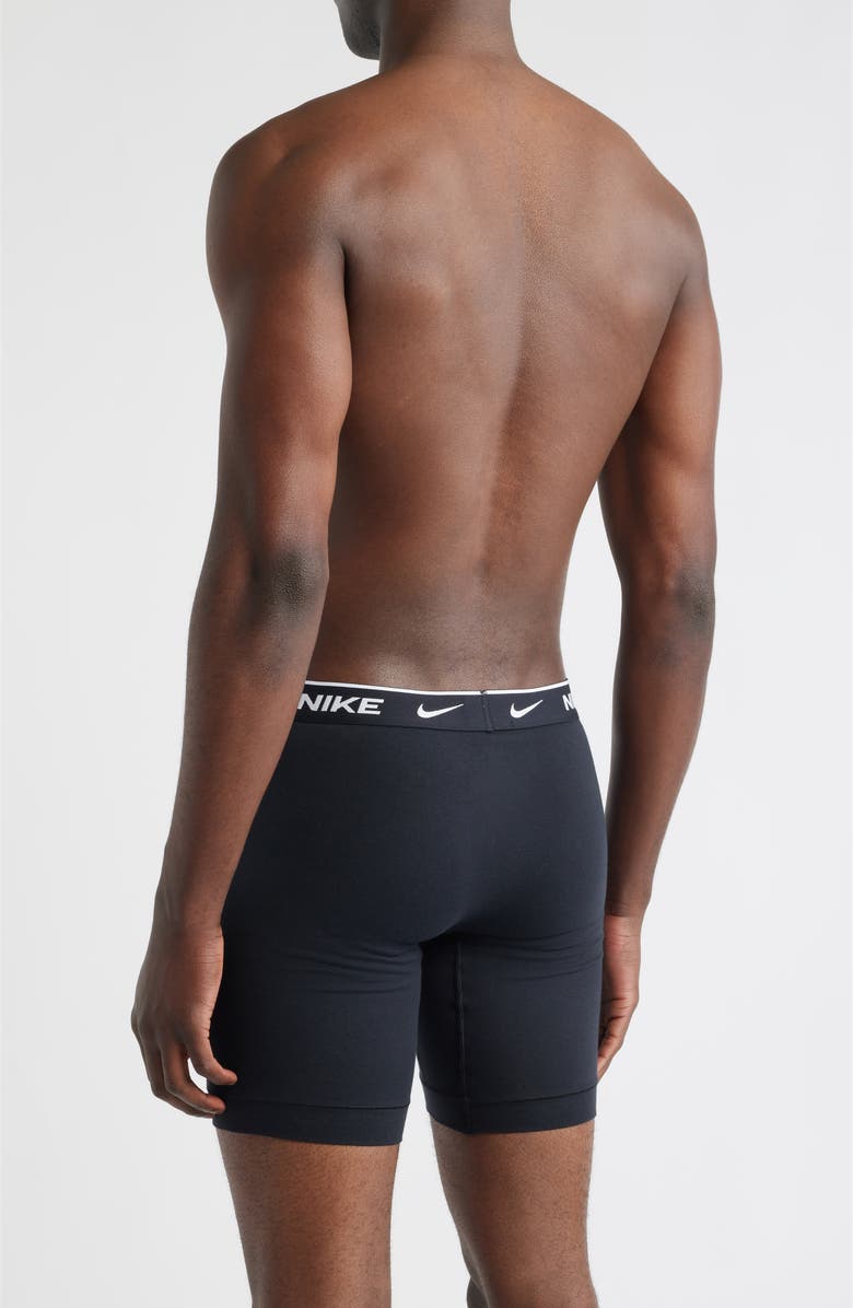 Nike 3-Pack Essential Stretch Cotton Long Boxer Briefs, Alternate, color, Black Assorted