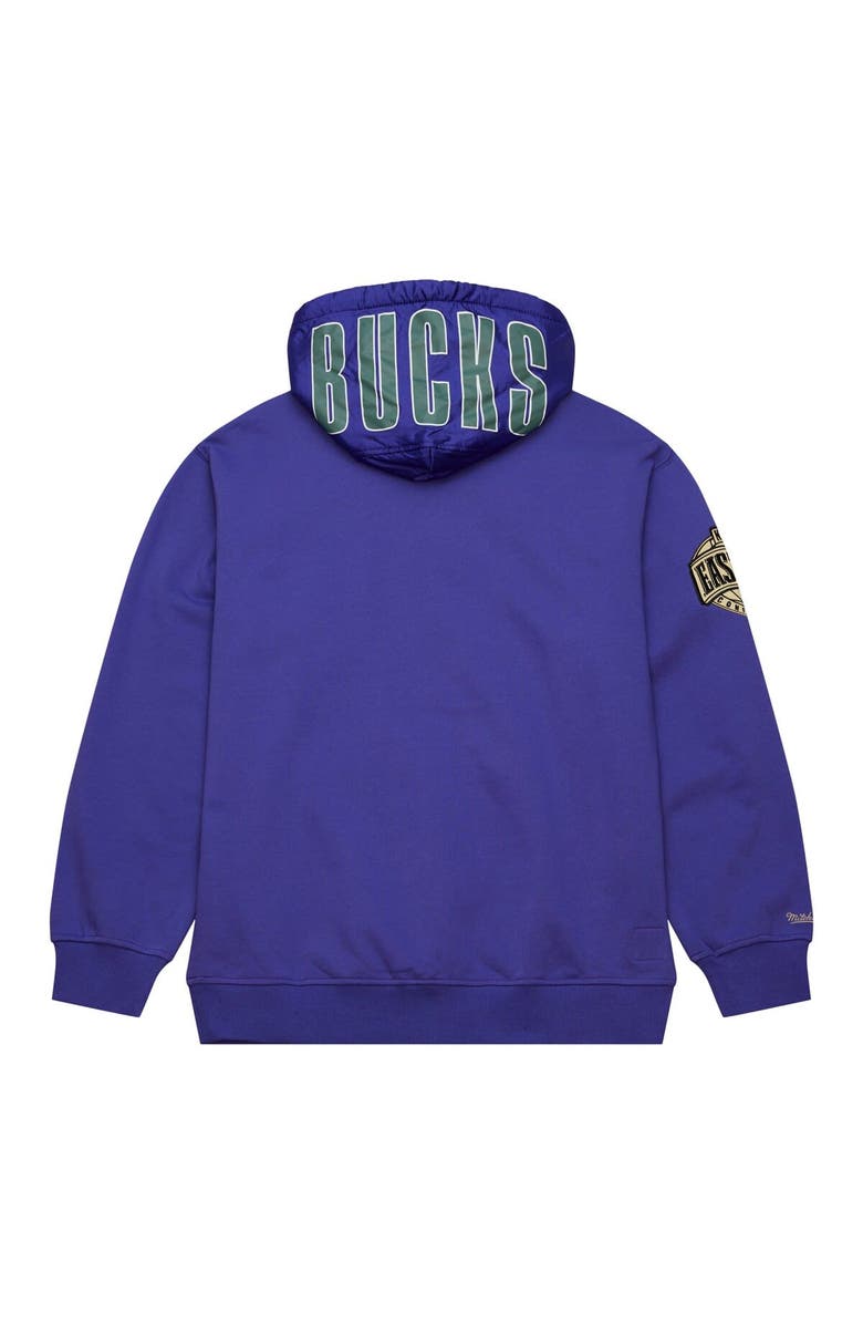 Mitchell & Ness Men's Mitchell & Ness Purple Milwaukee Bucks  Team OG 2.0 Vintage Logo Fleece Pullover Hoodie, Alternate, color, 