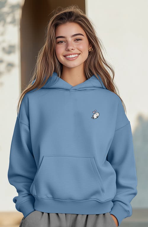 Dalix Womens Heartly Ghost Midweight Fleece Relaxed Hooded Sweatshirt