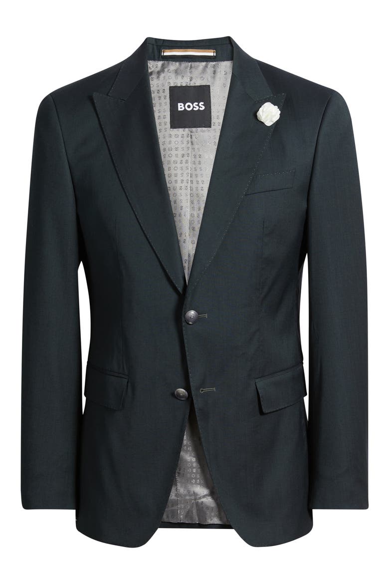 Huge Wool Blend Peak Lapel Sport Coat, Alternate, color, OPEN GREEN