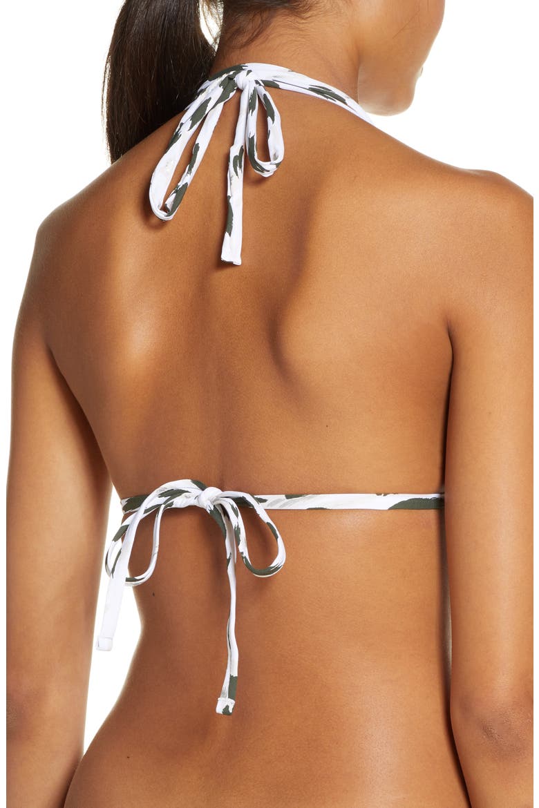 Petals Halter Bikini Top, Alternate, color, OLIVE