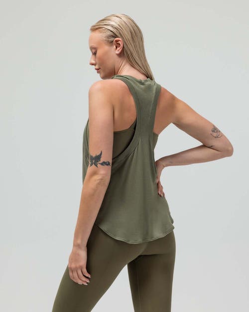 Reformer The Loose Racerback Tank Top In Green
