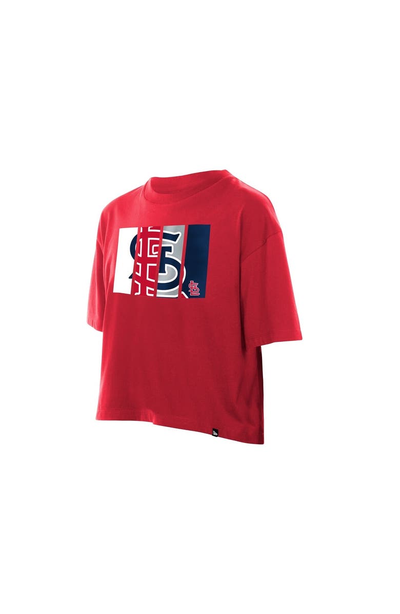 New Era Women's New Era Red St. Louis Cardinals Boxy Foil Logo T-Shirt, Alternate, color, Red