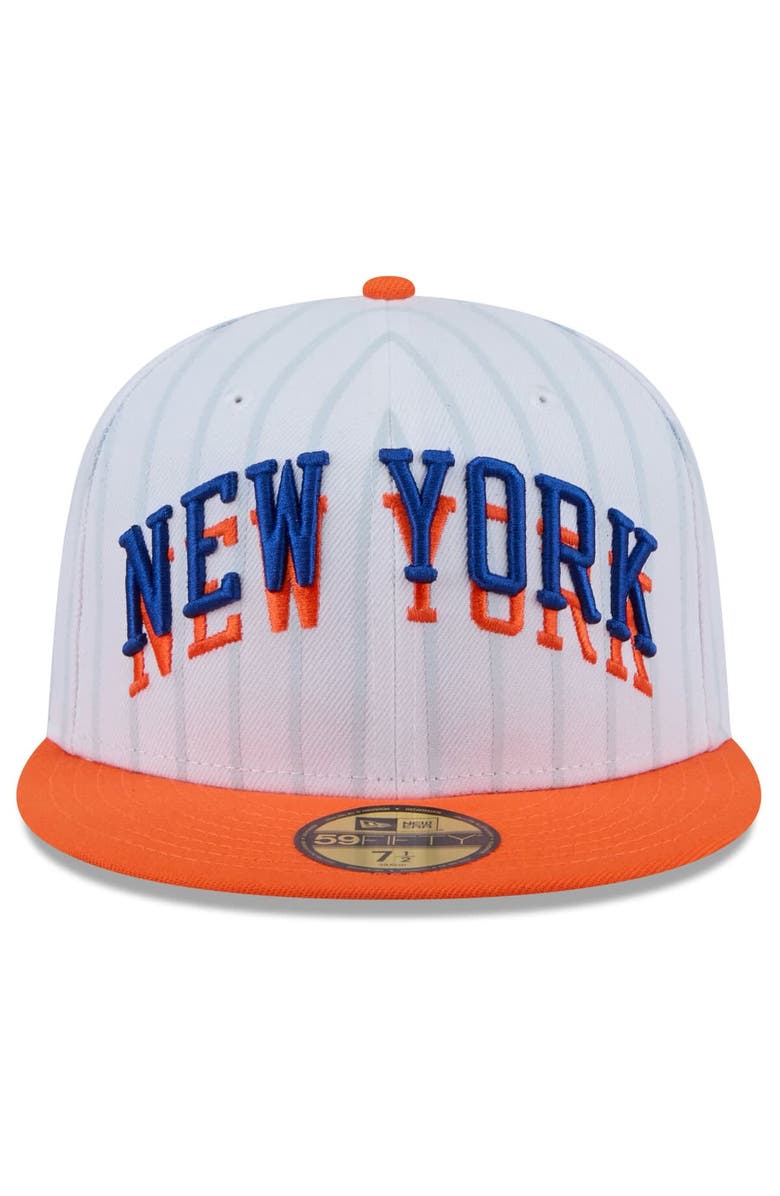 New Era Men's New Era White New York Knicks 2024/25 City Edition 59FIFTY Fitted Hat, Alternate, color,