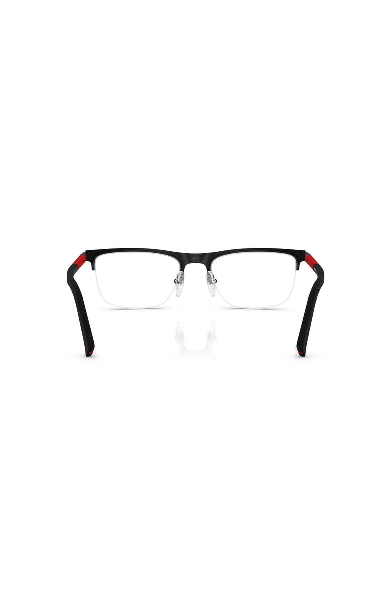 Prada Linea Rossa 53mm Rectangle optical glasses, Alternate, color, Black