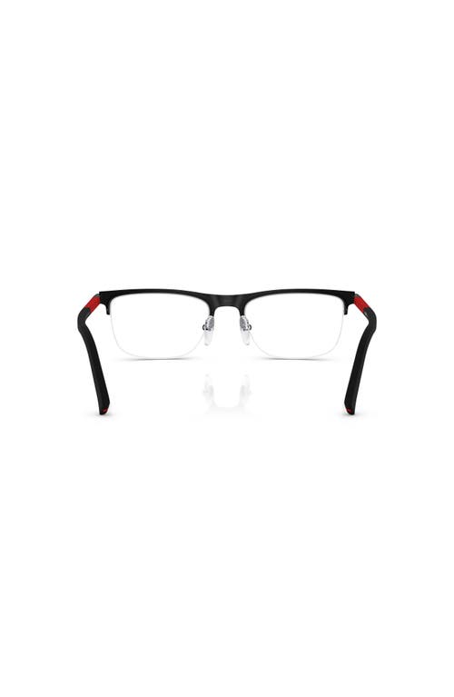 Prada Linea Rossa 55mm Rectangle Optical Glasses In Black