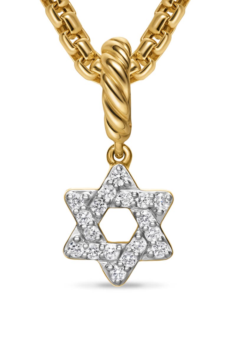 Micro Pavé Star of David Enhancer in 18K Yellow Gold with Diamonds, 7.4mm, Alternate, color, DIAMOND