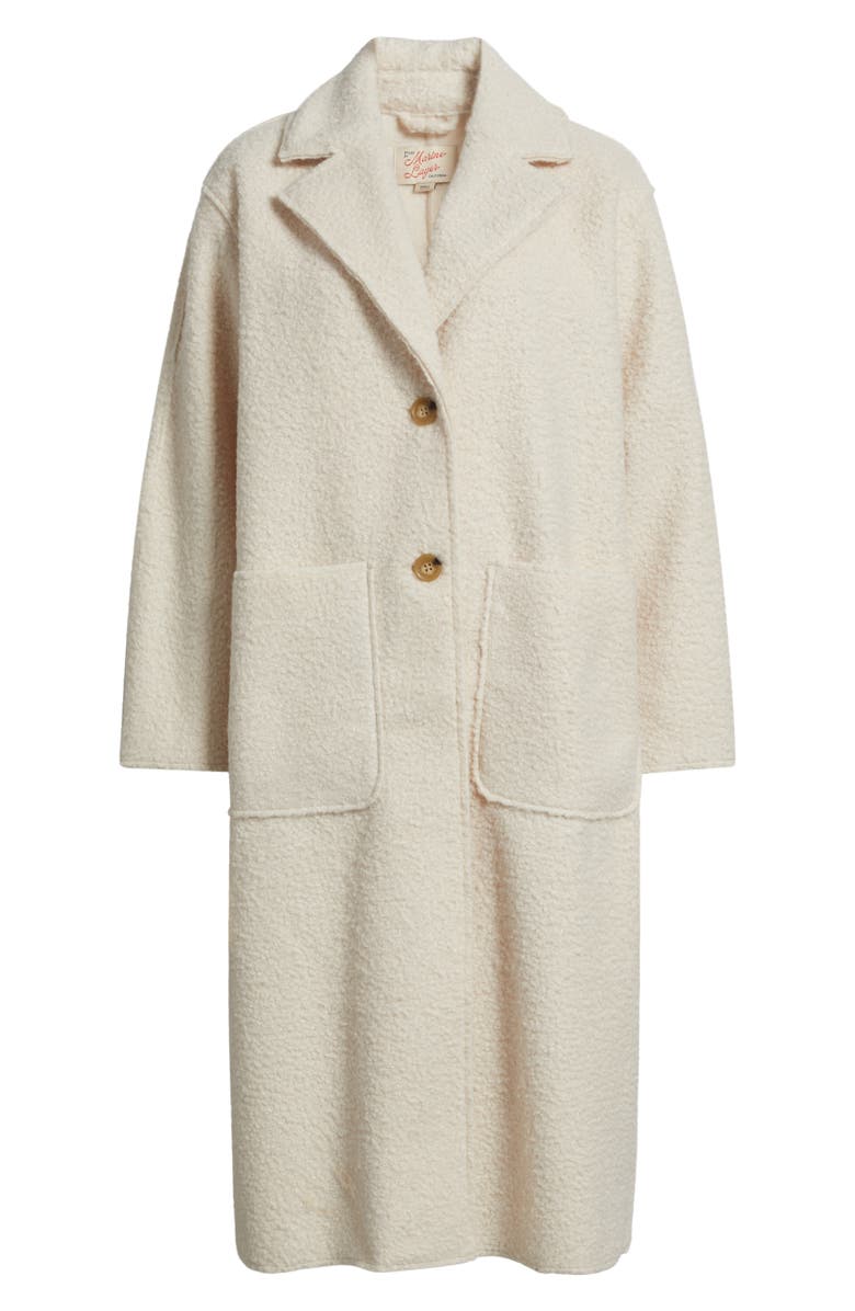 Marine Layer Colette Faux Shearling Longline Coat, Alternate, color, Cream