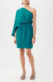 Trina Turk Amal One-Shoulder Blouson Sheath Dress