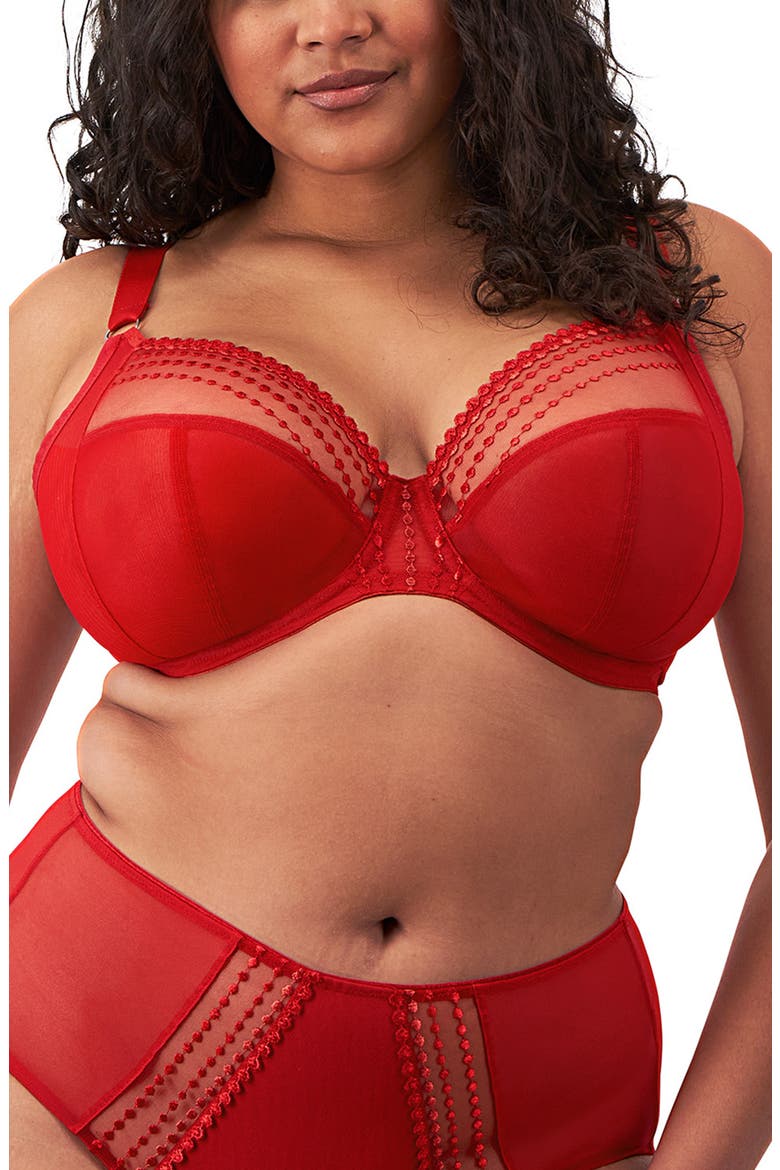Matilda Full Figure Underwire Plunge Bra, Main, color, HAUTE RED