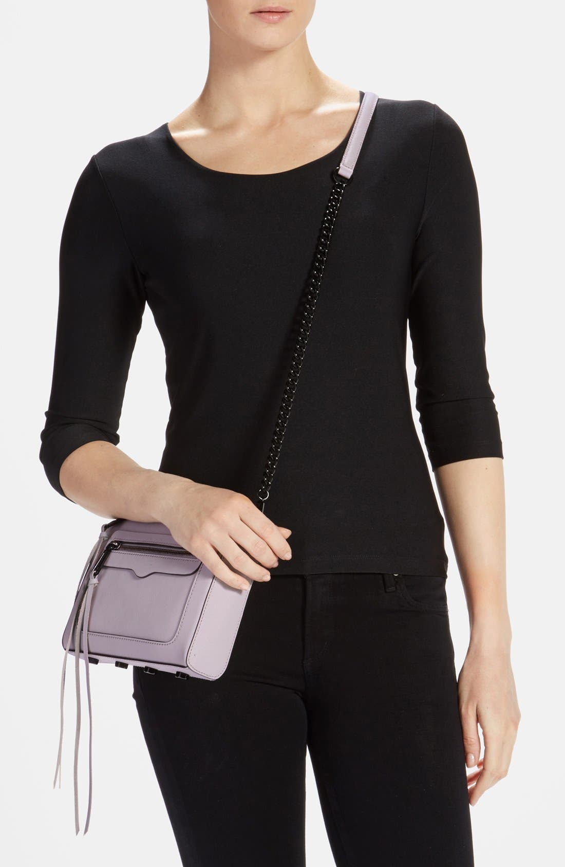 'Avery' Crossbody Bag, Alternate, color, SMOKE/ BLACK