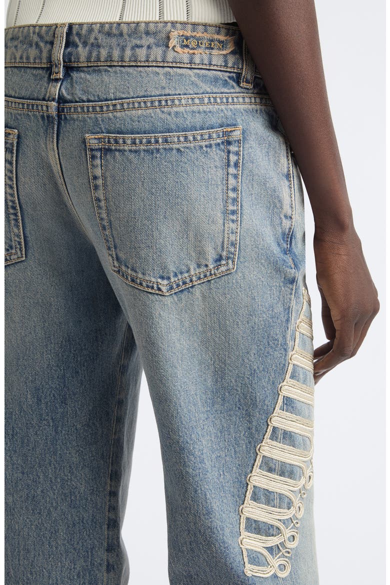 Embroidered Bootcut Jeans, Alternate, color, BLUE MIDWASH