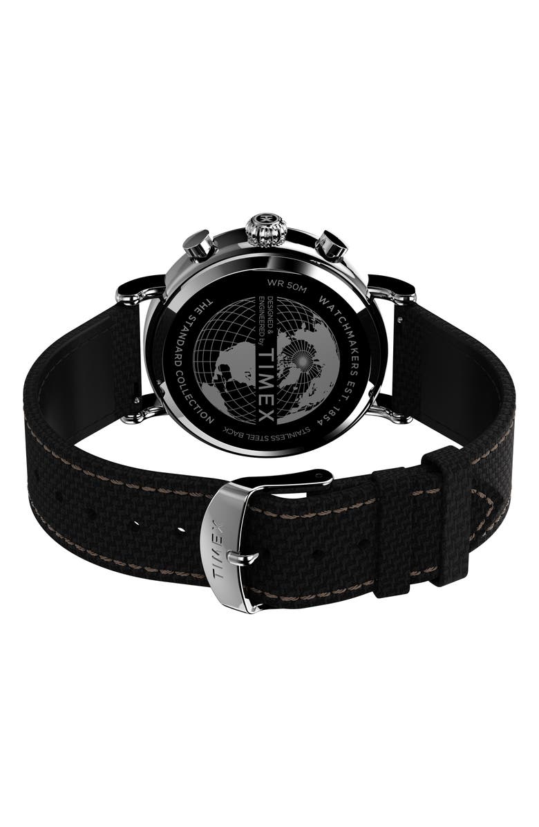 Timex<sup>®</sup> Standard Chronograph Leather Strap Watch, 41mm, Alternate, color, 